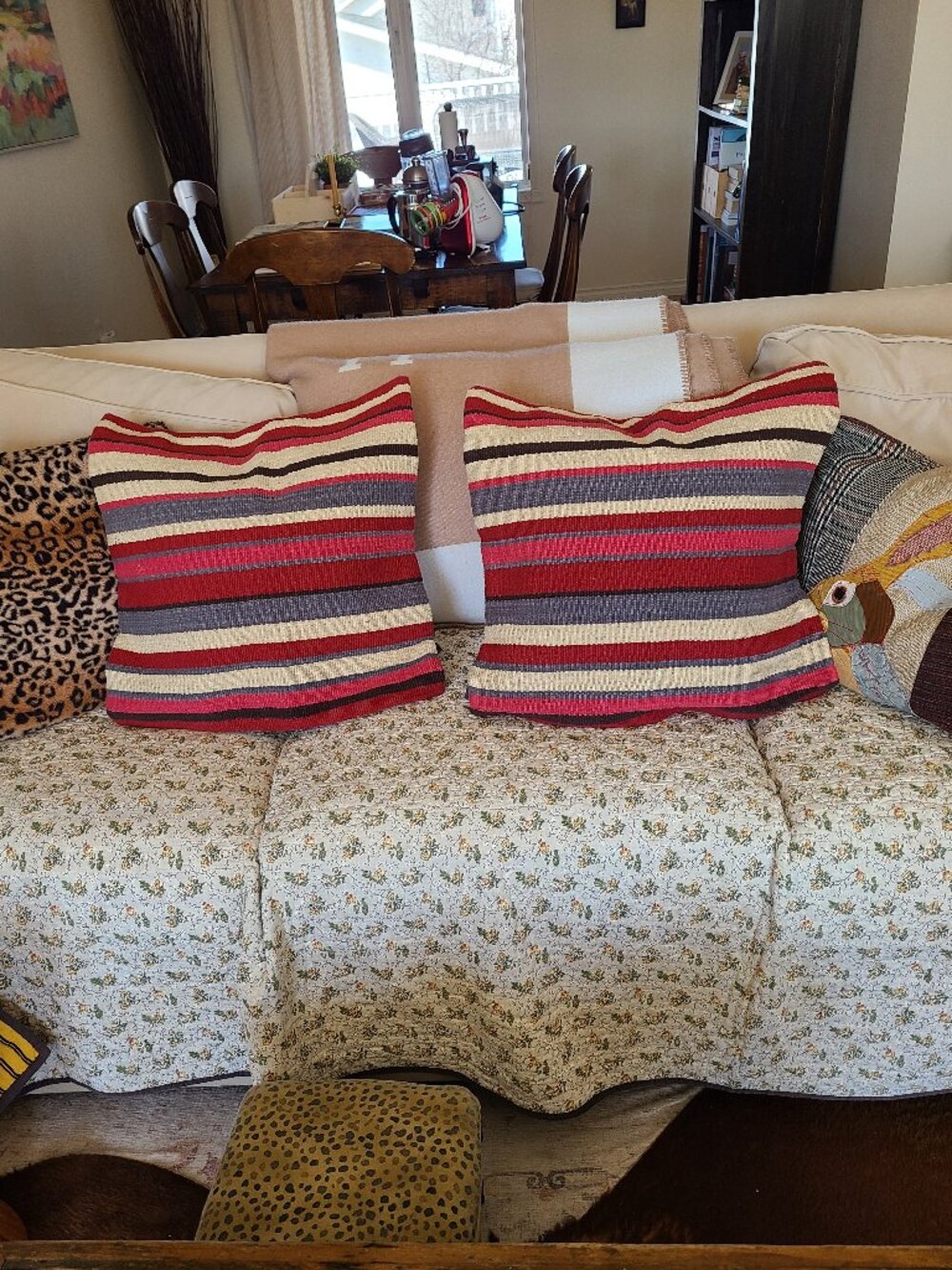 Two Pottery Barn pillow covers